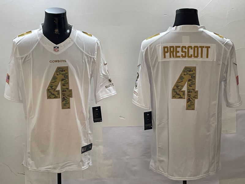 Men Dallas Cowboys #4 Prescott White admiral 2024 Nike Limited NFL Jersey style 1